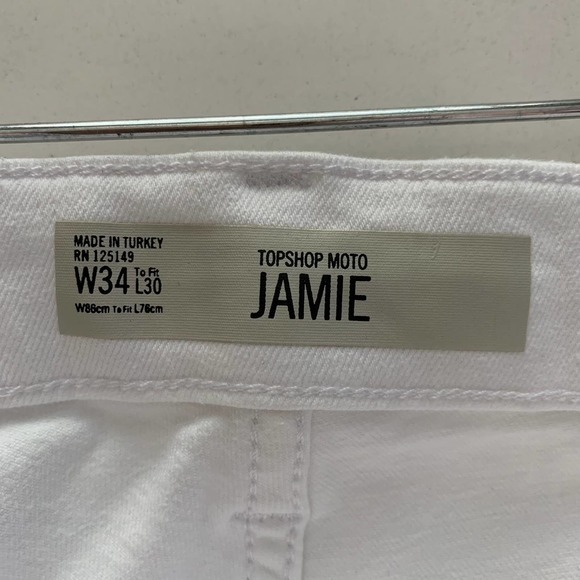 TOPSHOP White Jamie Moto High Waist Ankle Grazer Jeans - NWT - Picture 8 of 11